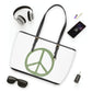 Green Peace Sign Leather Shoulder Bag