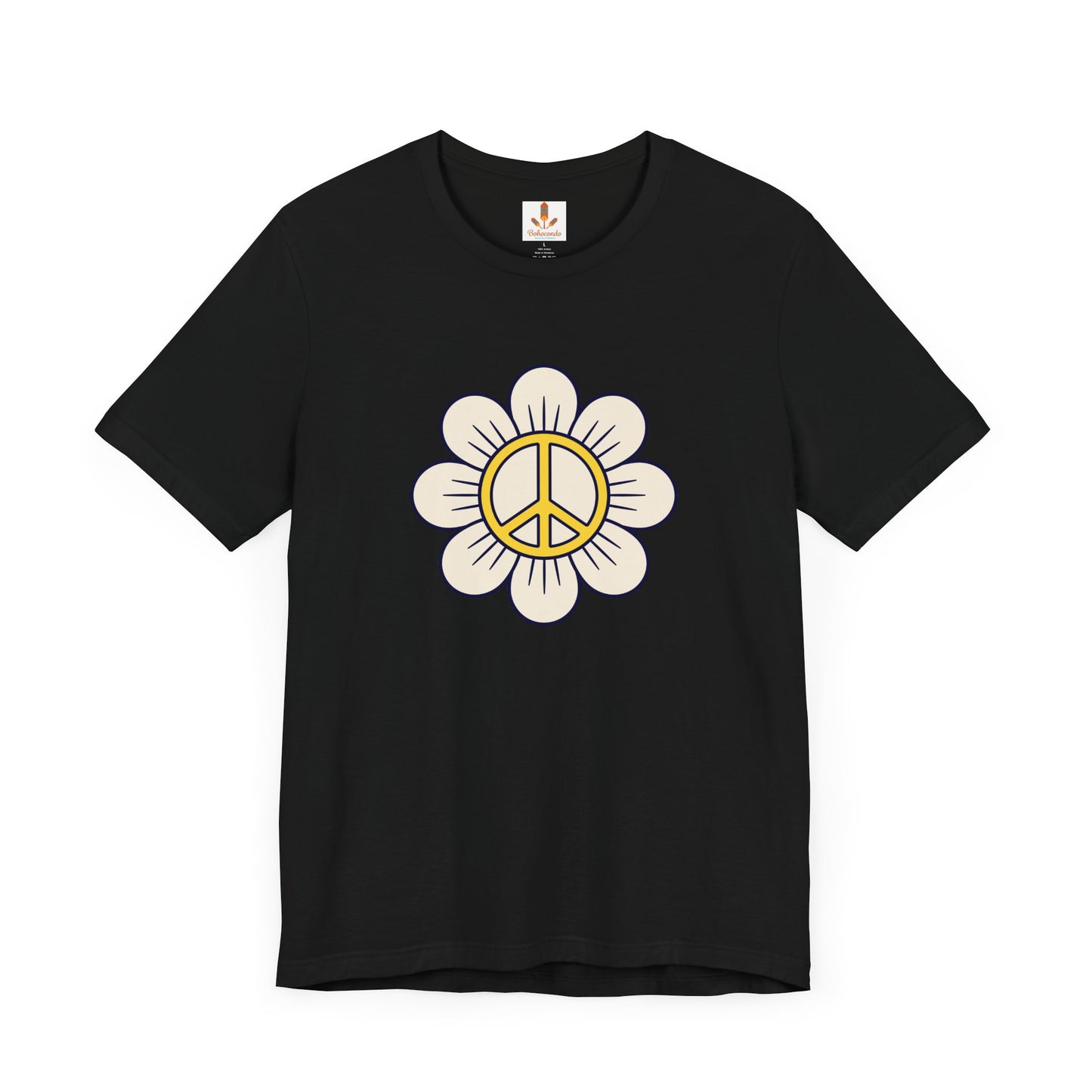 Yellow Peace Sign in a Flower T-shirt