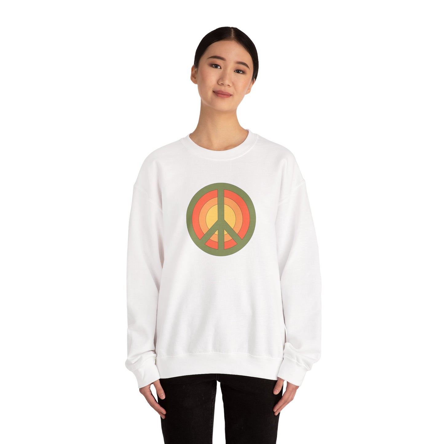 Retro Peace Sign Design Sweatshirt
