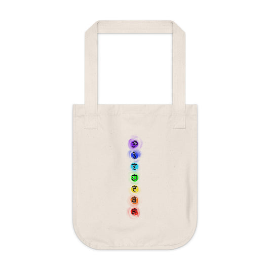 Seven Chakra Symbols Organic Canvas Tote Bag