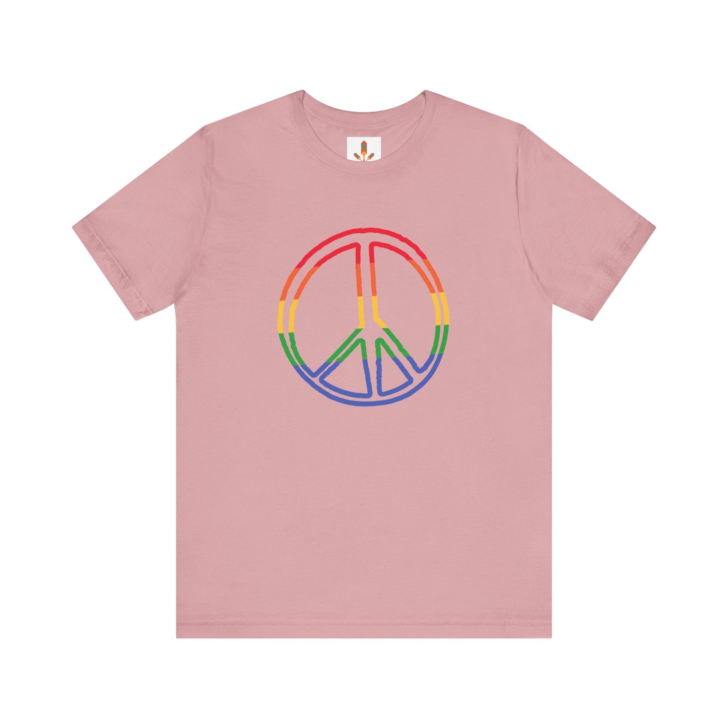 Drawing of Rainbow Peace Sign T-shirt