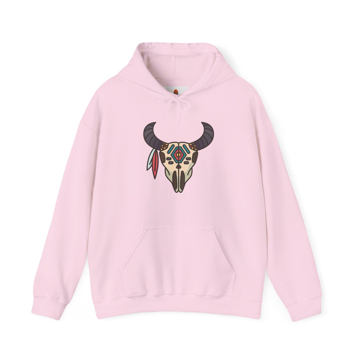 Buffalo Skull with Native Patterns Hoodie