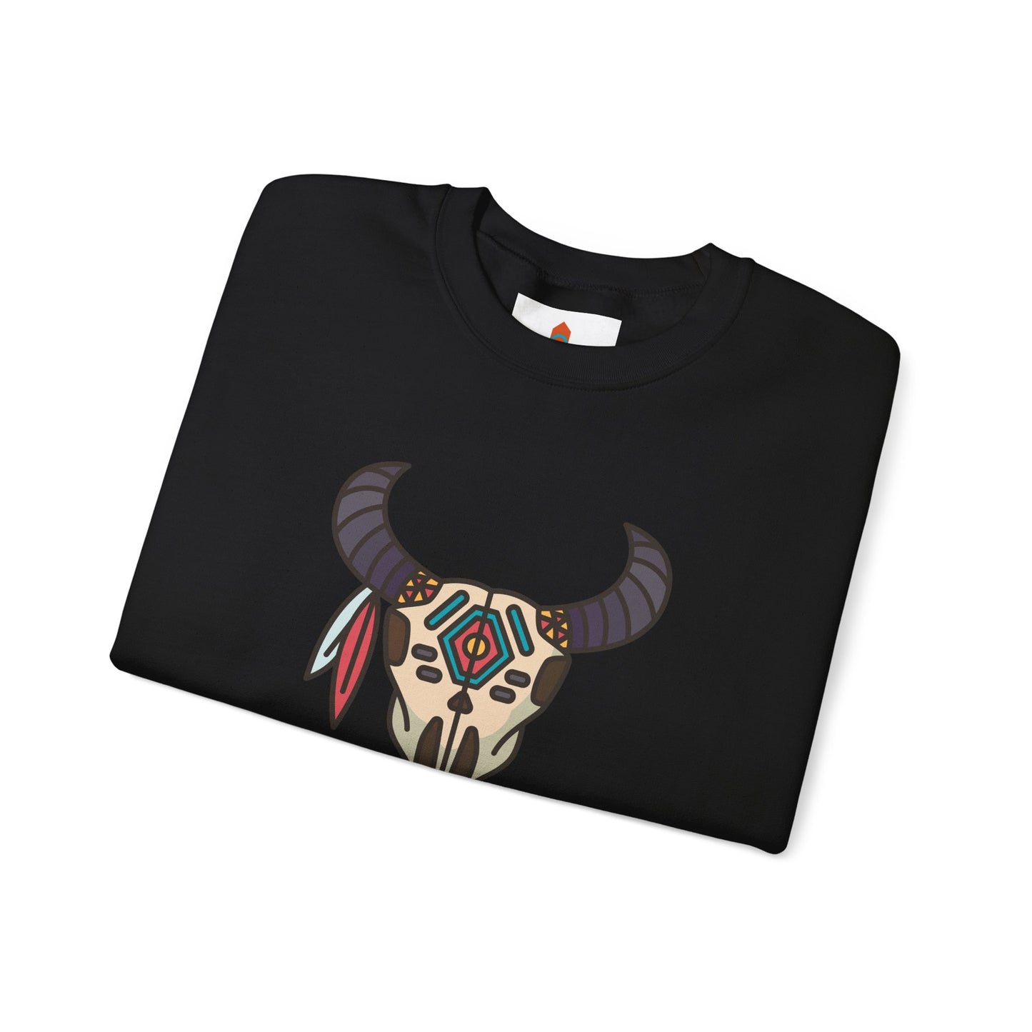 Buffalo Skull with Native Patterns Sweatshirt