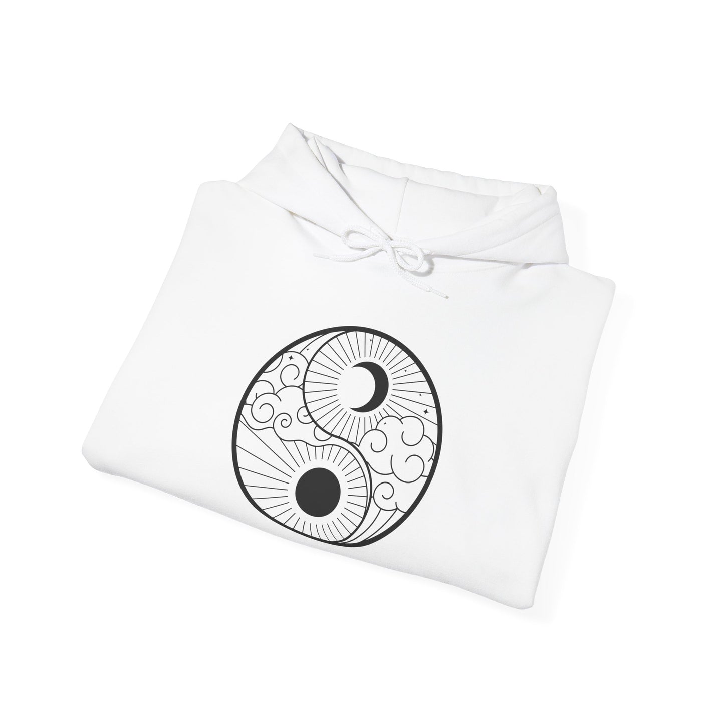 Yin Yang Sun and Moon Design Hoodie