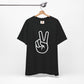 White Simple Peace Hand Sign T-shirt