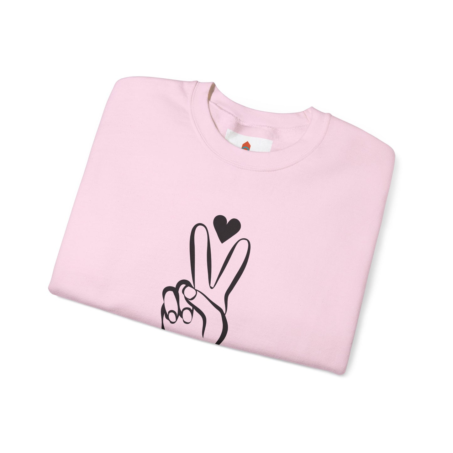 Peace Hand Sign with Heart Sweatshirt