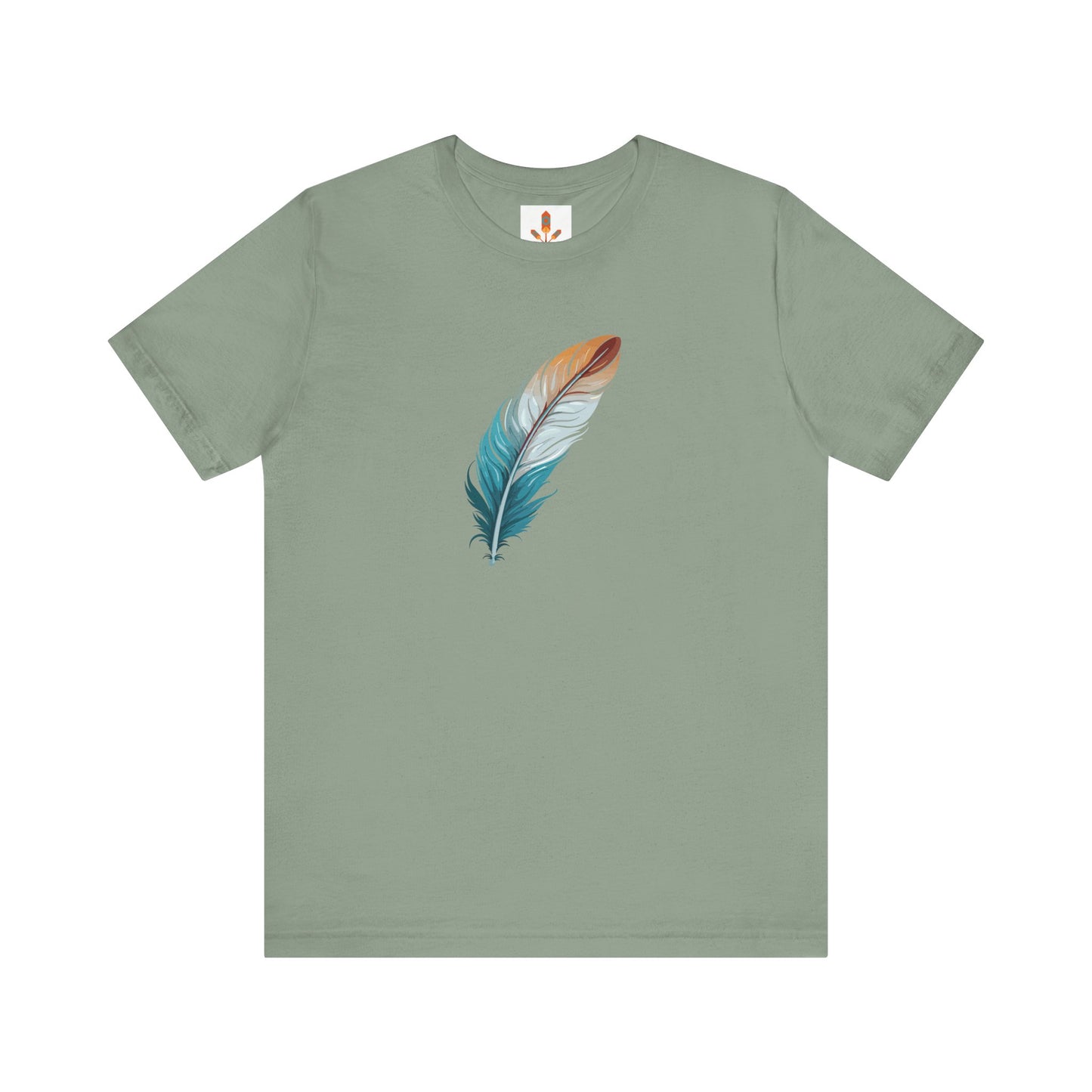 Blue and White Feather T-shirt