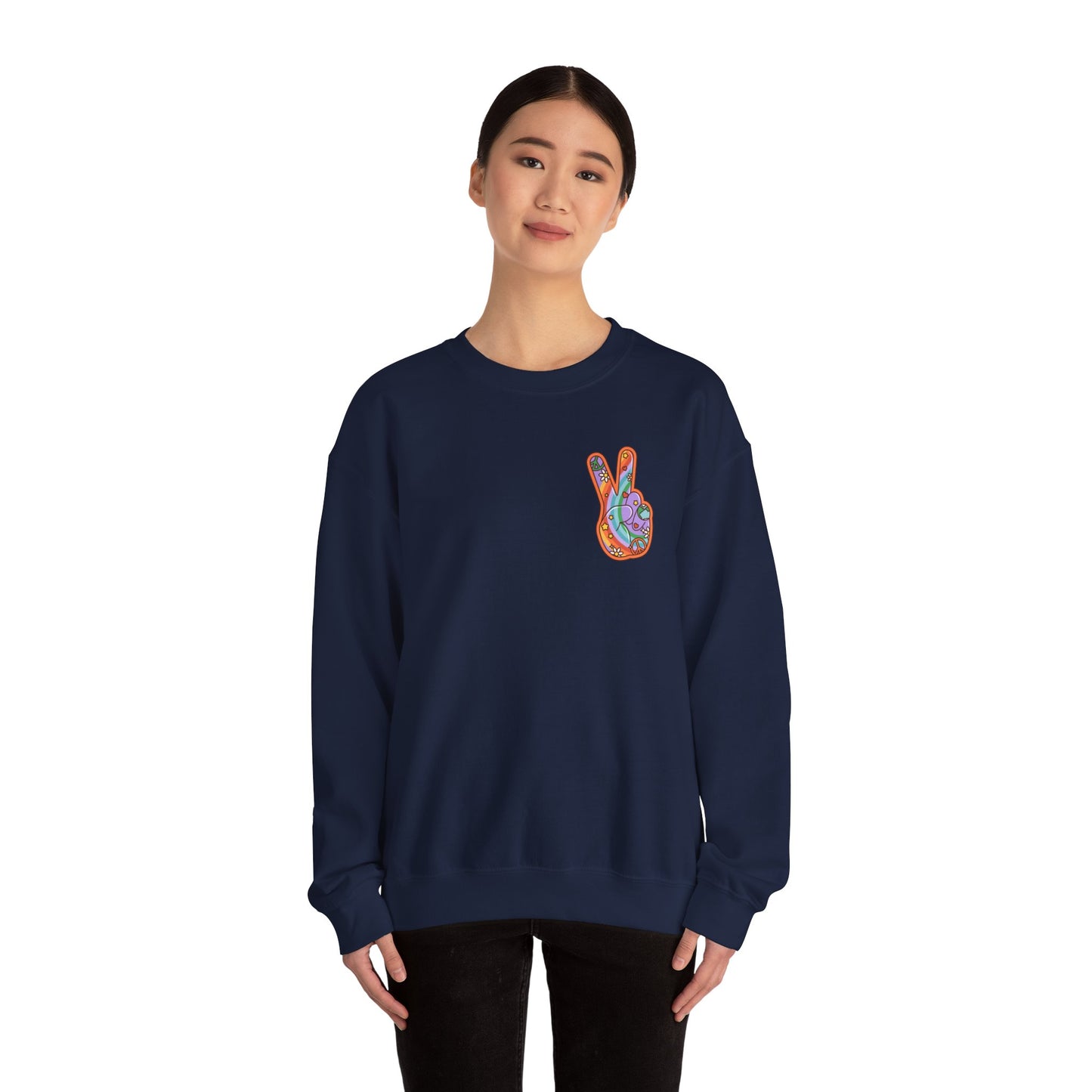 Hippie Peace Hand Sign Sweatshirt