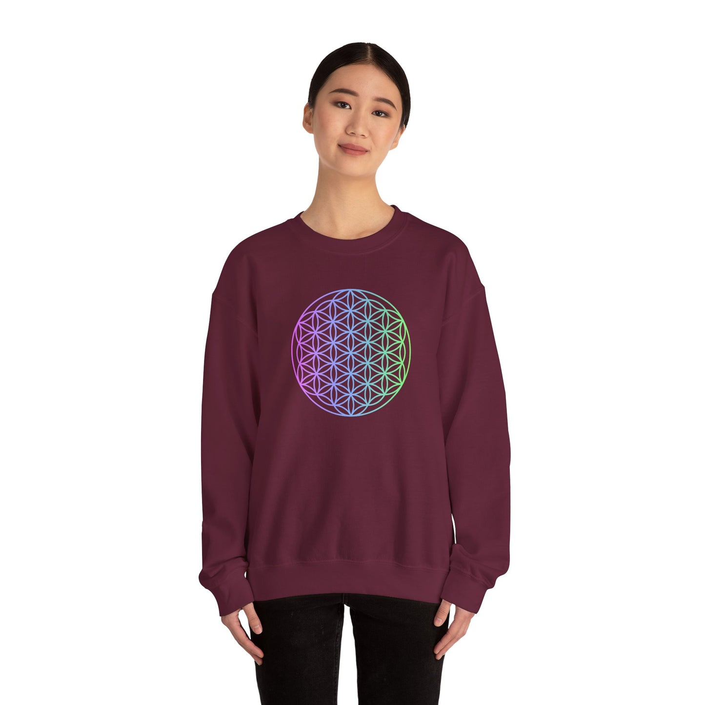 Blue and Green Flower of Life Sweatshirt