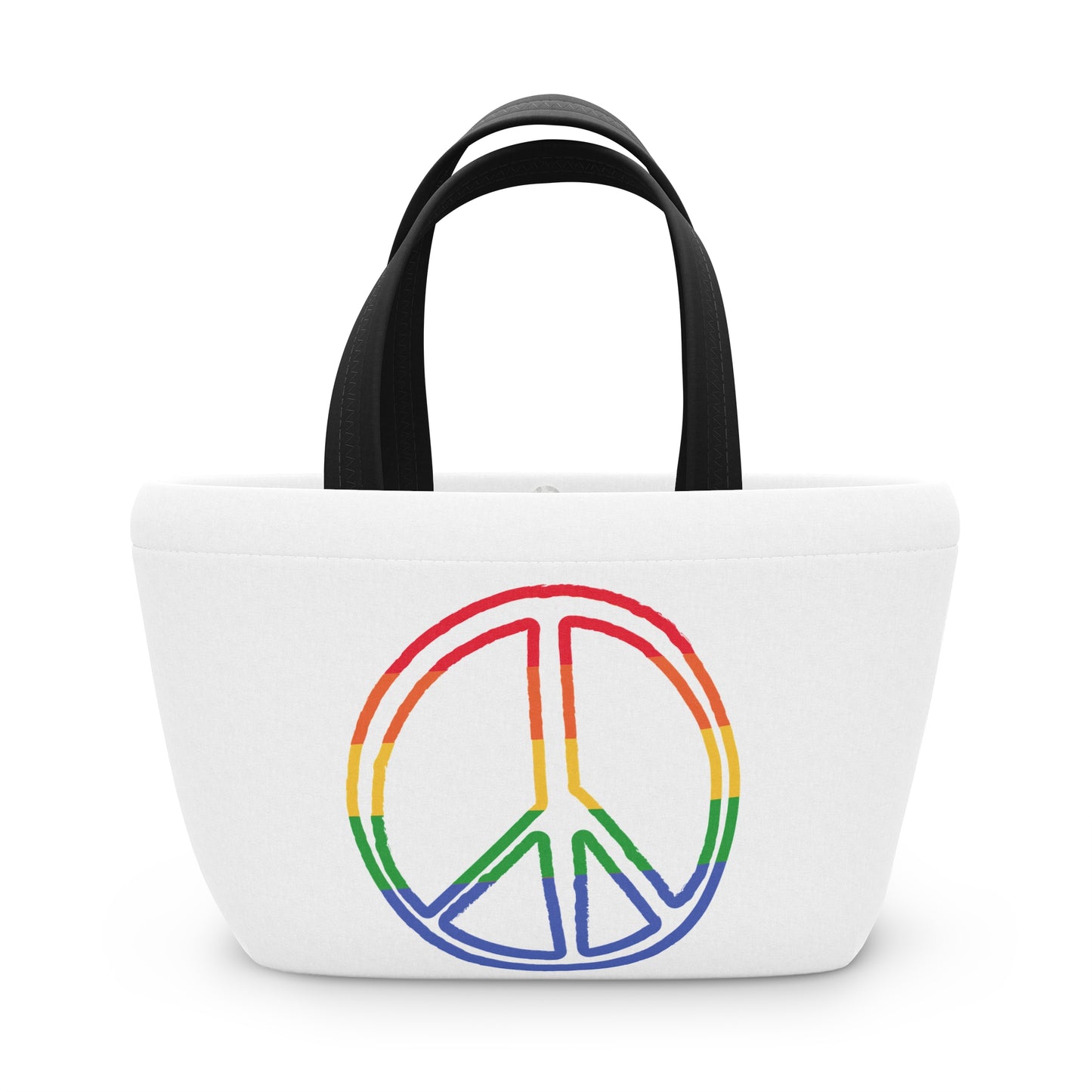 Drawing of Rainbow Peace Sign Bag