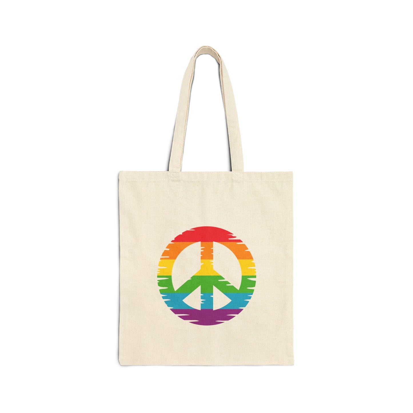 Rainbow Peace Sign Cotton Tote Bag