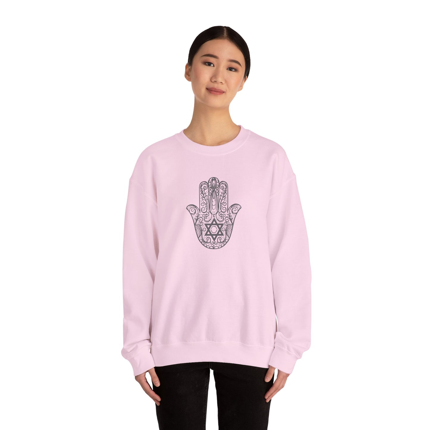 Intricate Hamsa Hand with Star of David Sweatshirt