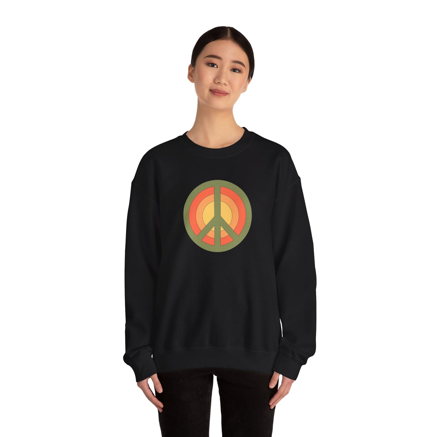 Retro Peace Sign Design Sweatshirt
