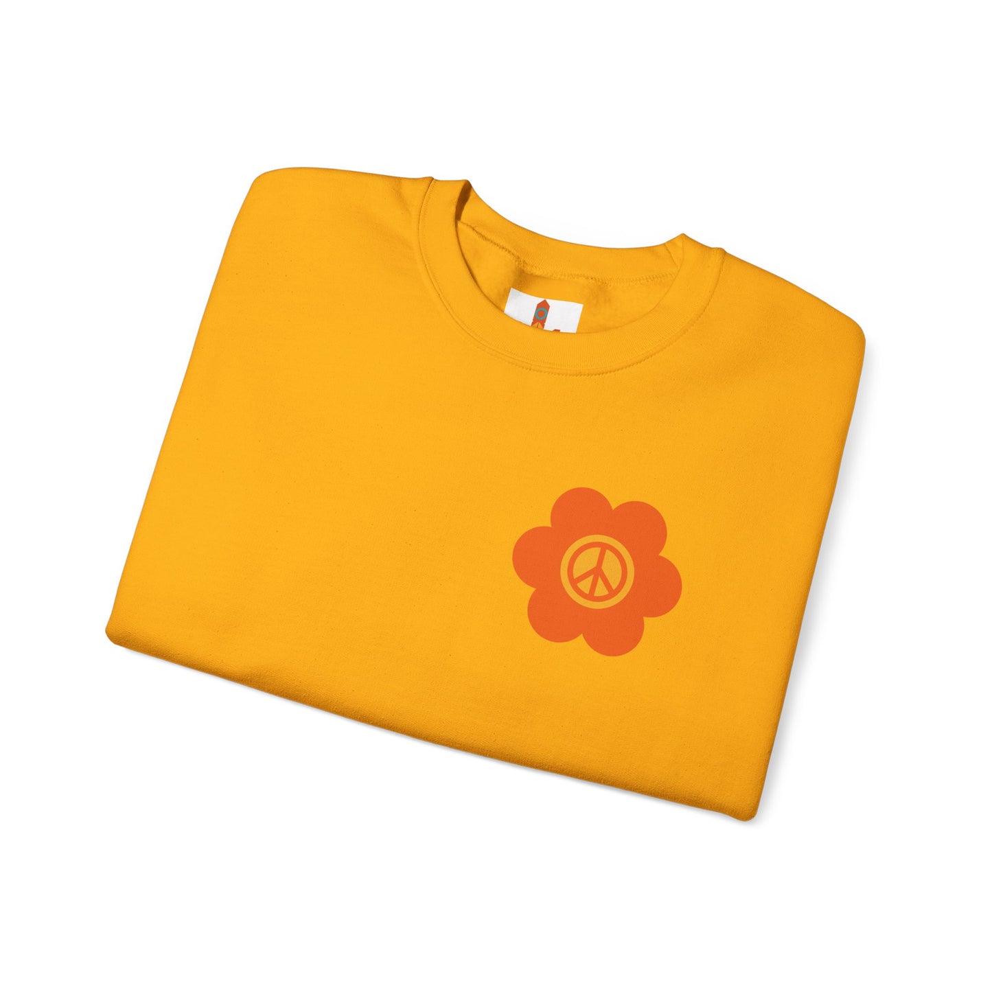 Peace Sign in Orange Flower Sweatshirt