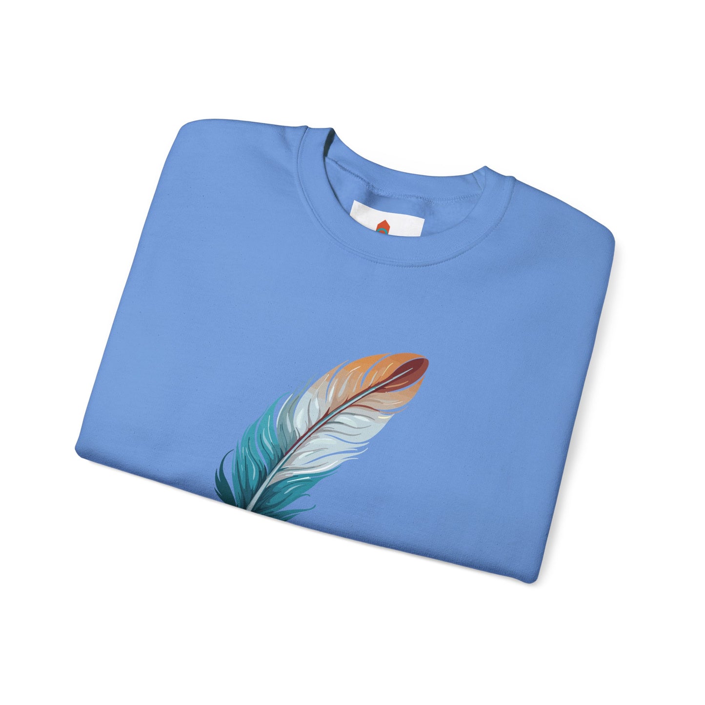 Blue and White Feather Sweatshirt