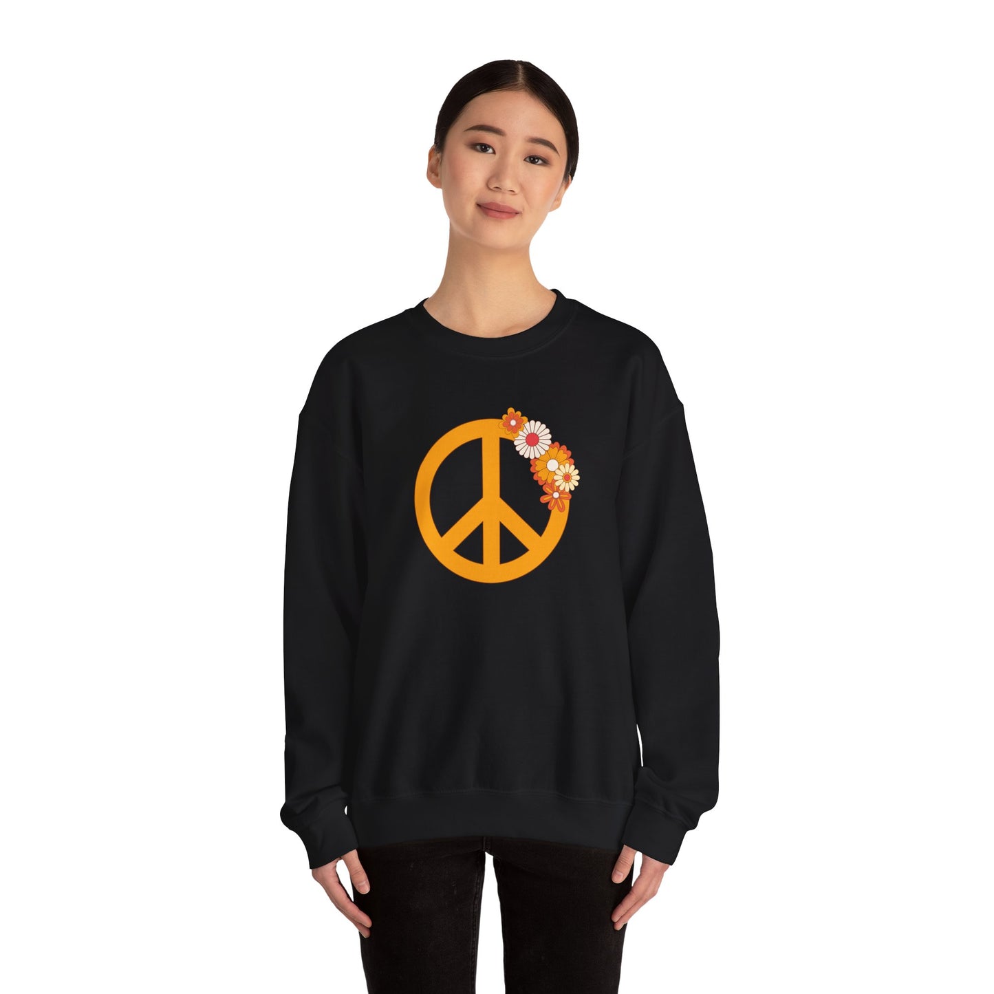 Peace Sign with Flowers Sweatshirt
