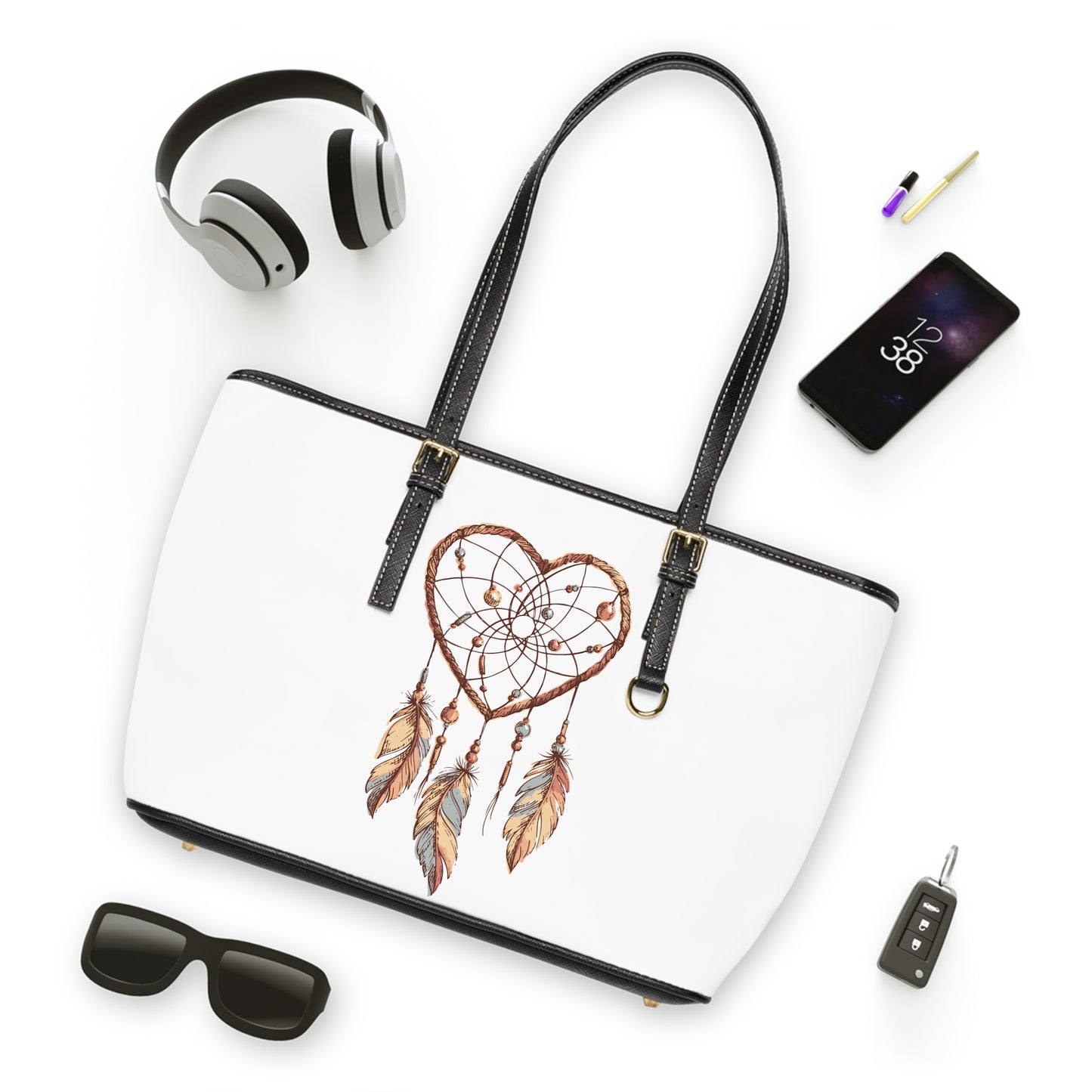 Heart Dream Catcher Leather Shoulder Bag