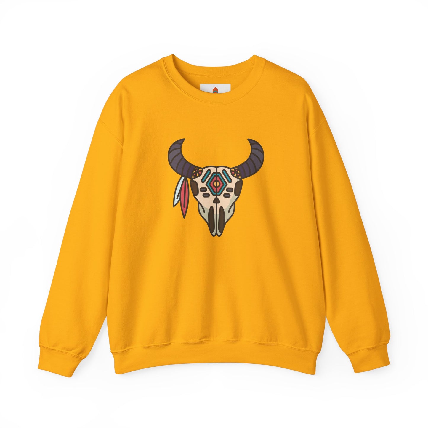 Buffalo Skull with Native Patterns Sweatshirt