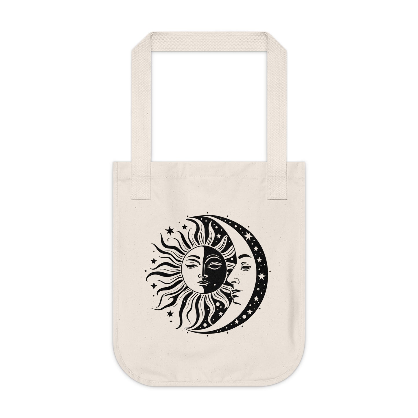 Moon and Sun Art Organic Canvas Tote Bag