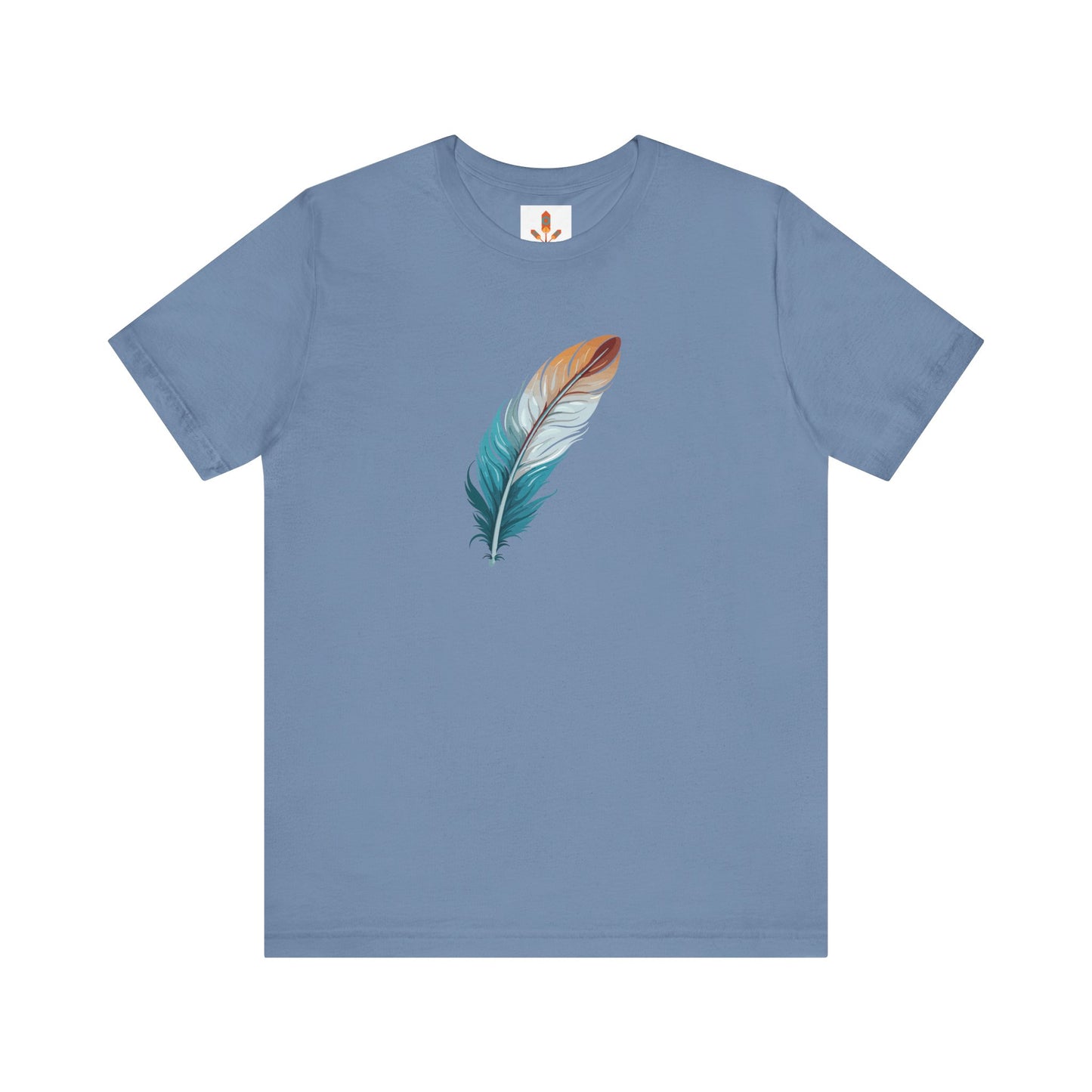 Blue and White Feather T-shirt