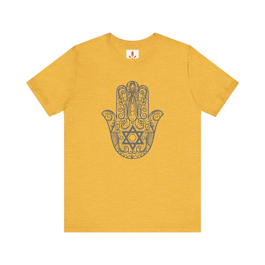 Intricate Hamsa Hand with Star of David T-shirt