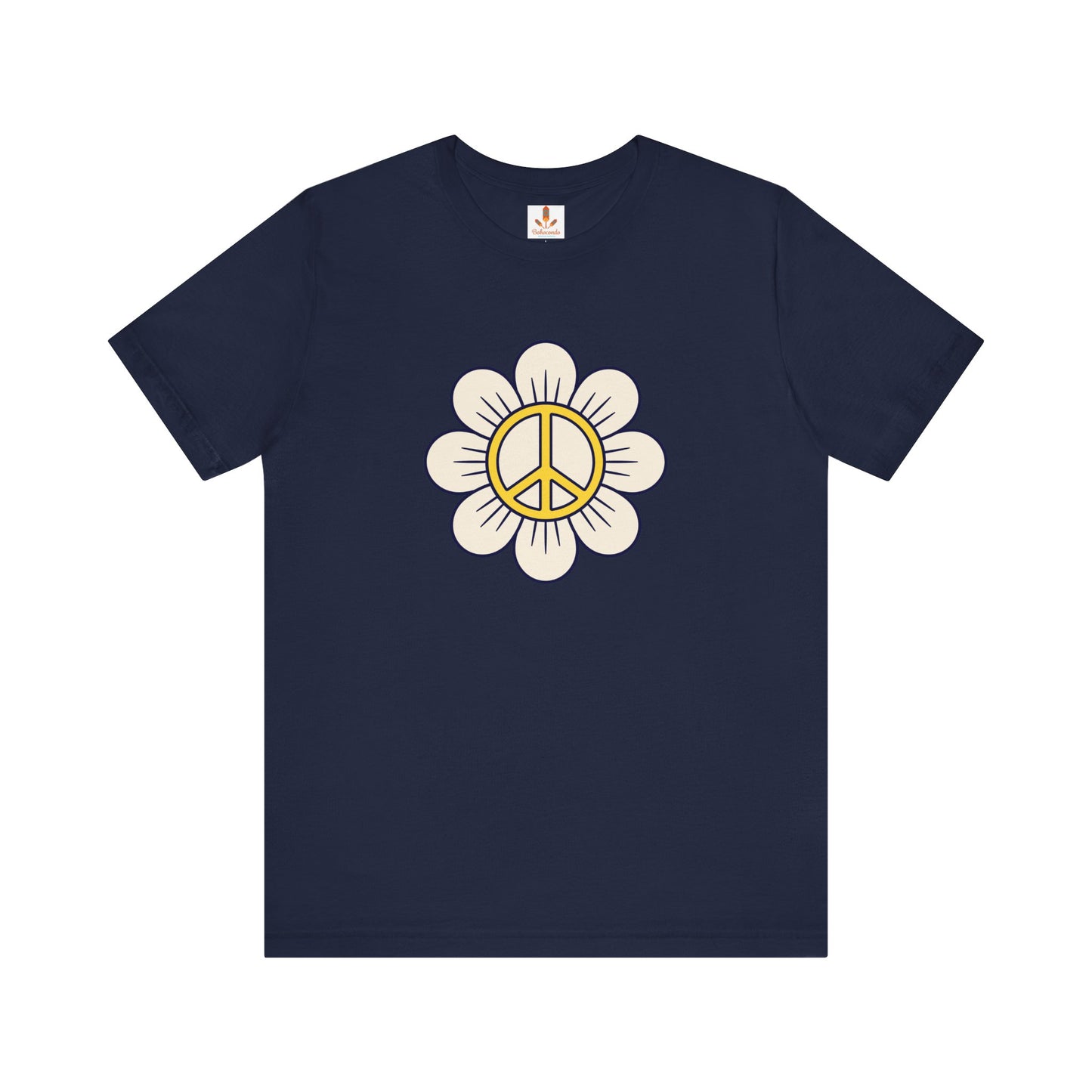 Yellow Peace Sign in a Flower T-shirt