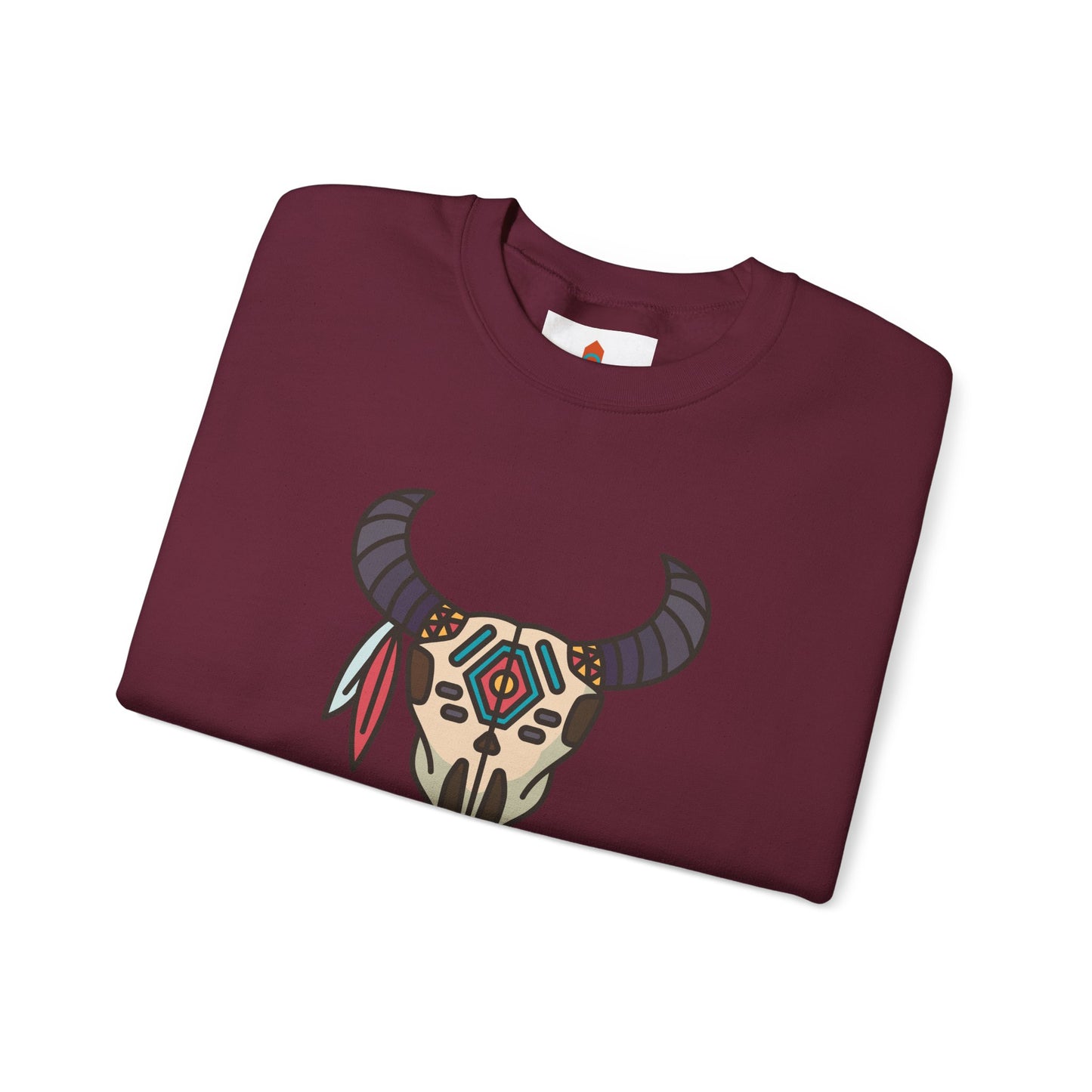 Buffalo Skull with Native Patterns Sweatshirt