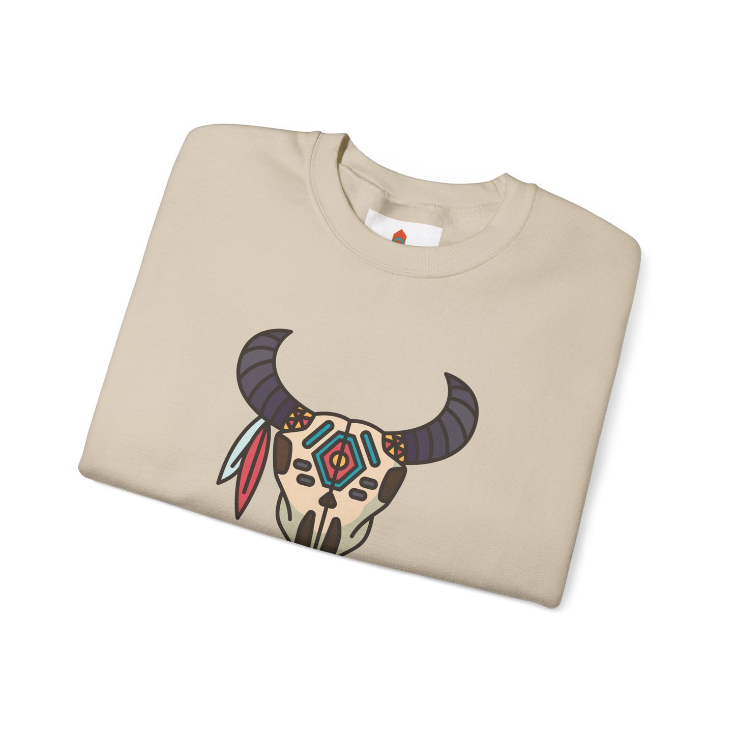 Buffalo Skull with Native Patterns Sweatshirt