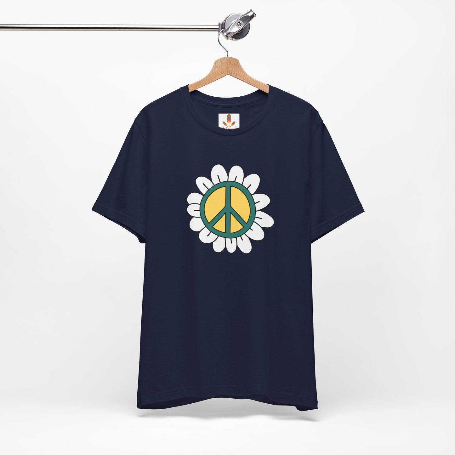 Peace Sign in White Flower T-shirt