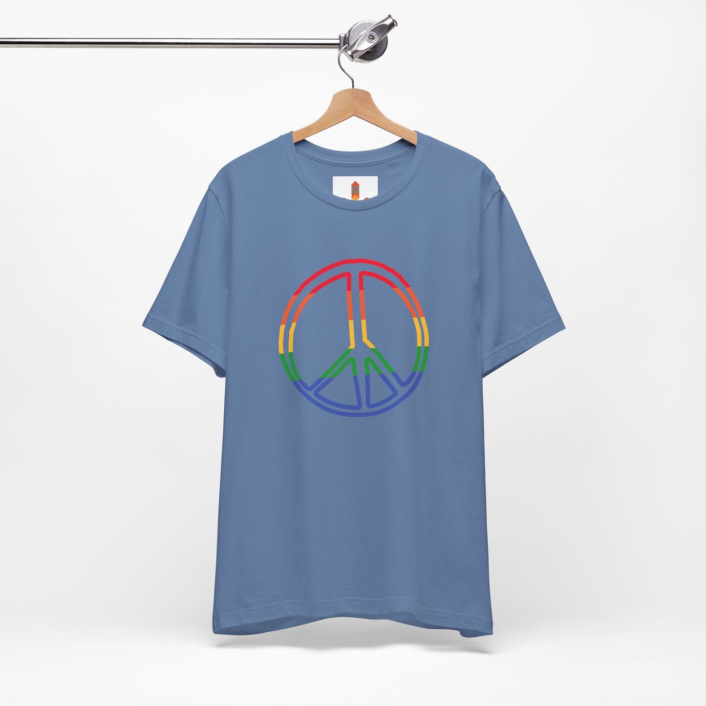 Drawing of Rainbow Peace Sign T-shirt