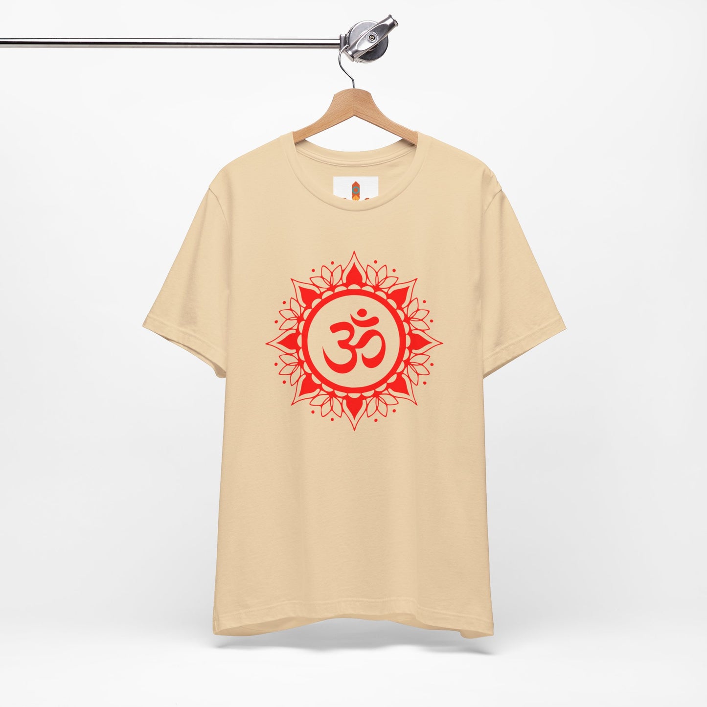 Red Om Lotus Design T-shirt