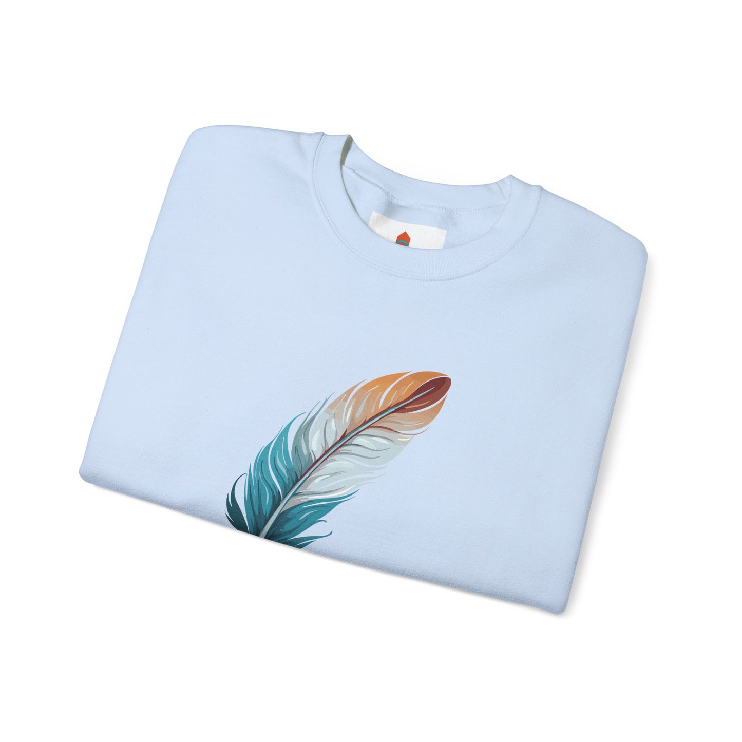 Blue and White Feather Sweatshirt