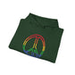 Drawing of Rainbow Peace Sign Hoodie