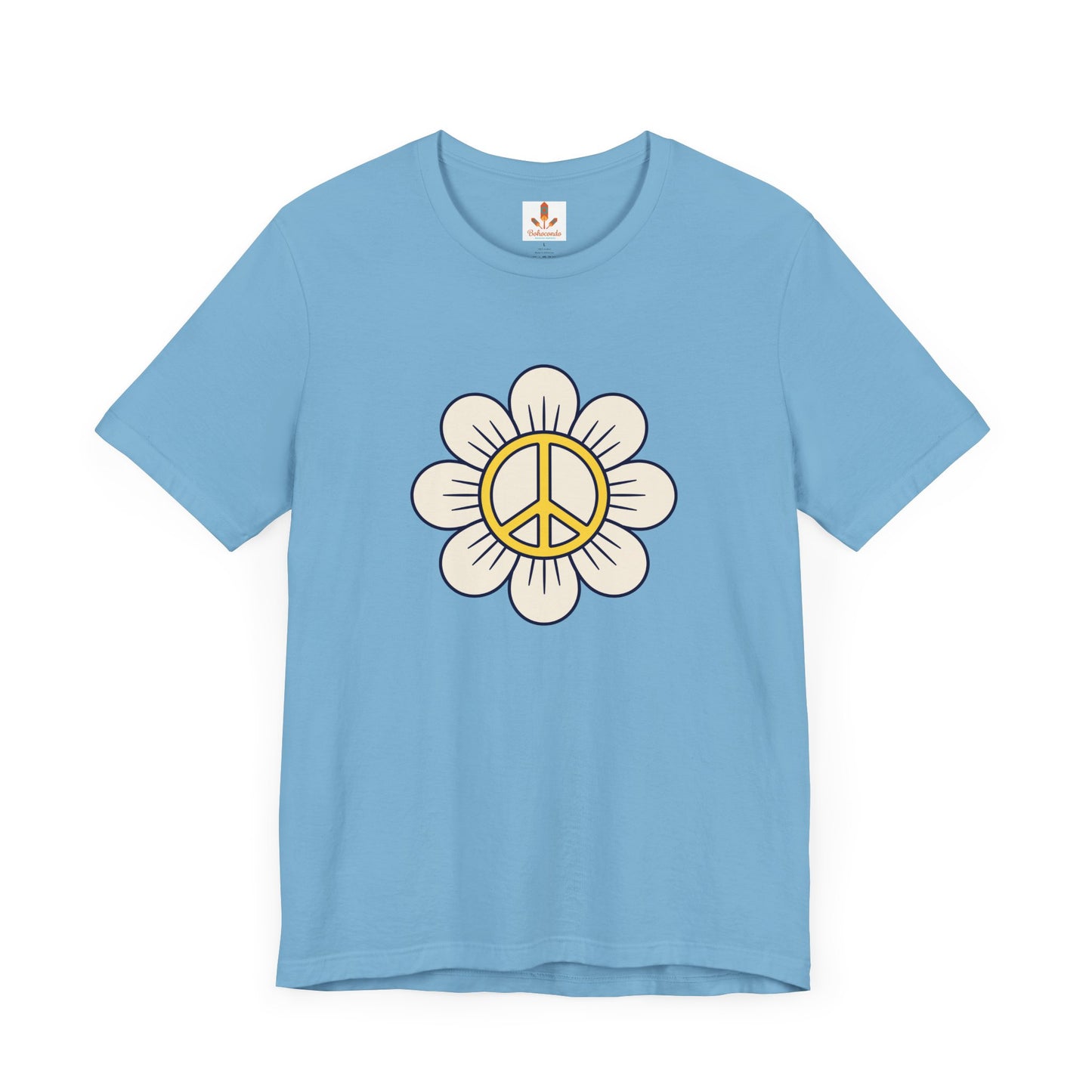 Yellow Peace Sign in a Flower T-shirt