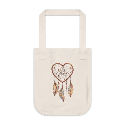 Heart Dream Catcher Organic Canvas Tote Bag