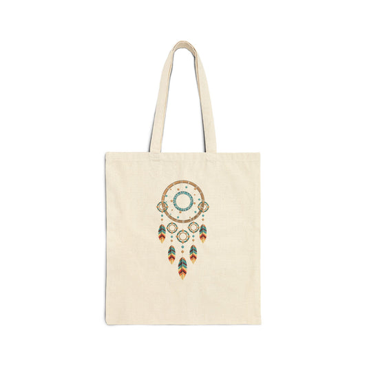 Multicolored Dream Catcher Cotton Tote Bag