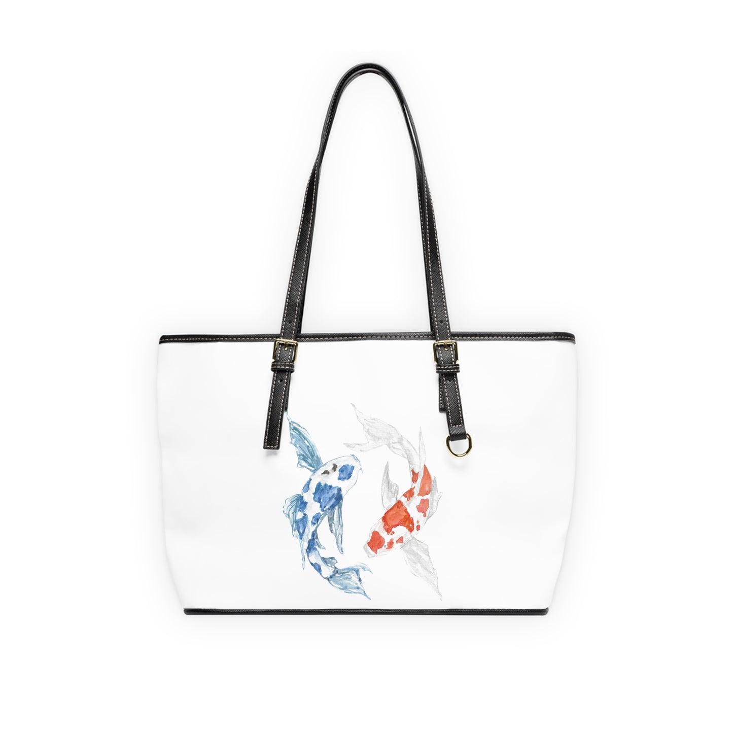 Colorful Yin and Yang Fish Leather Shoulder Bag