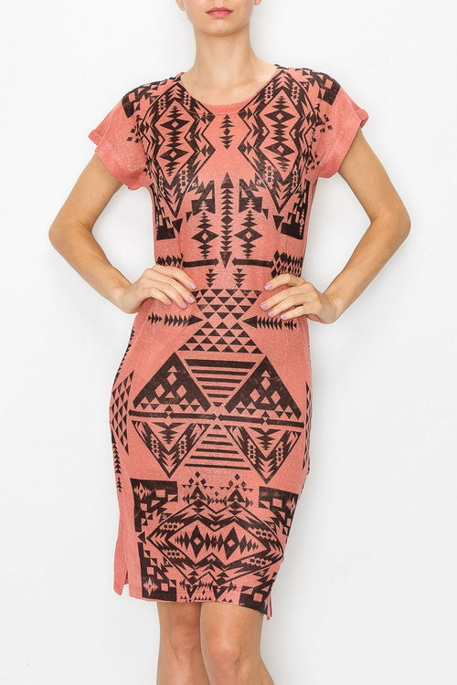 Aztec Skater Dress Vibrant Boho Chic Style Aztec Skater Dress Vibrant Boho Chic Style