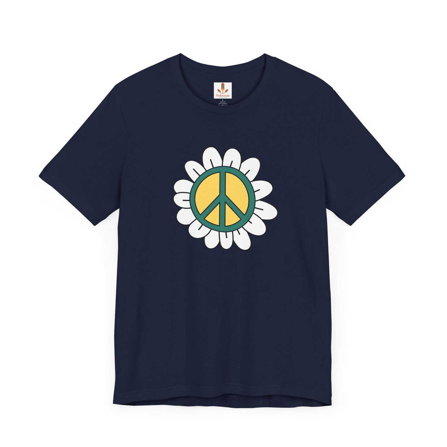 Peace Sign in White Flower T-shirt