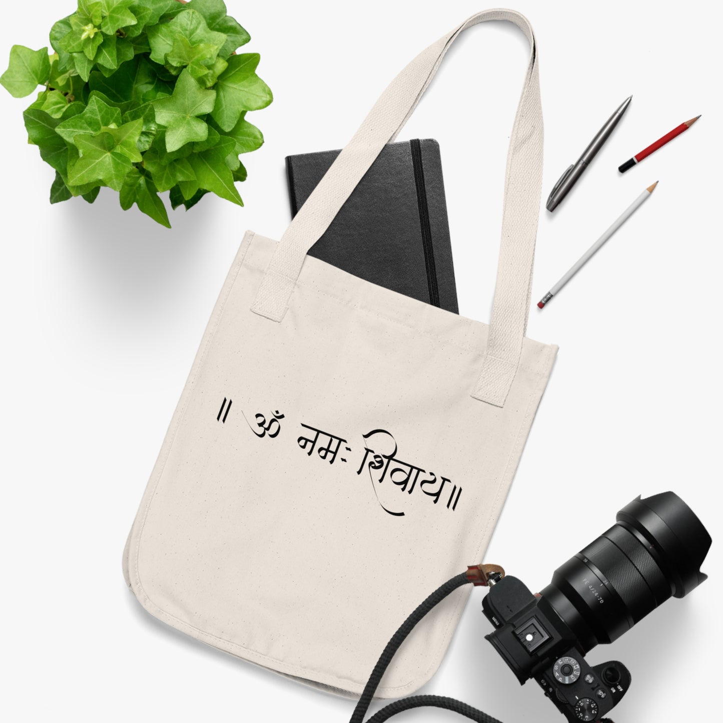 Om Mani Padme Hum Design Organic Canvas Tote Bag
