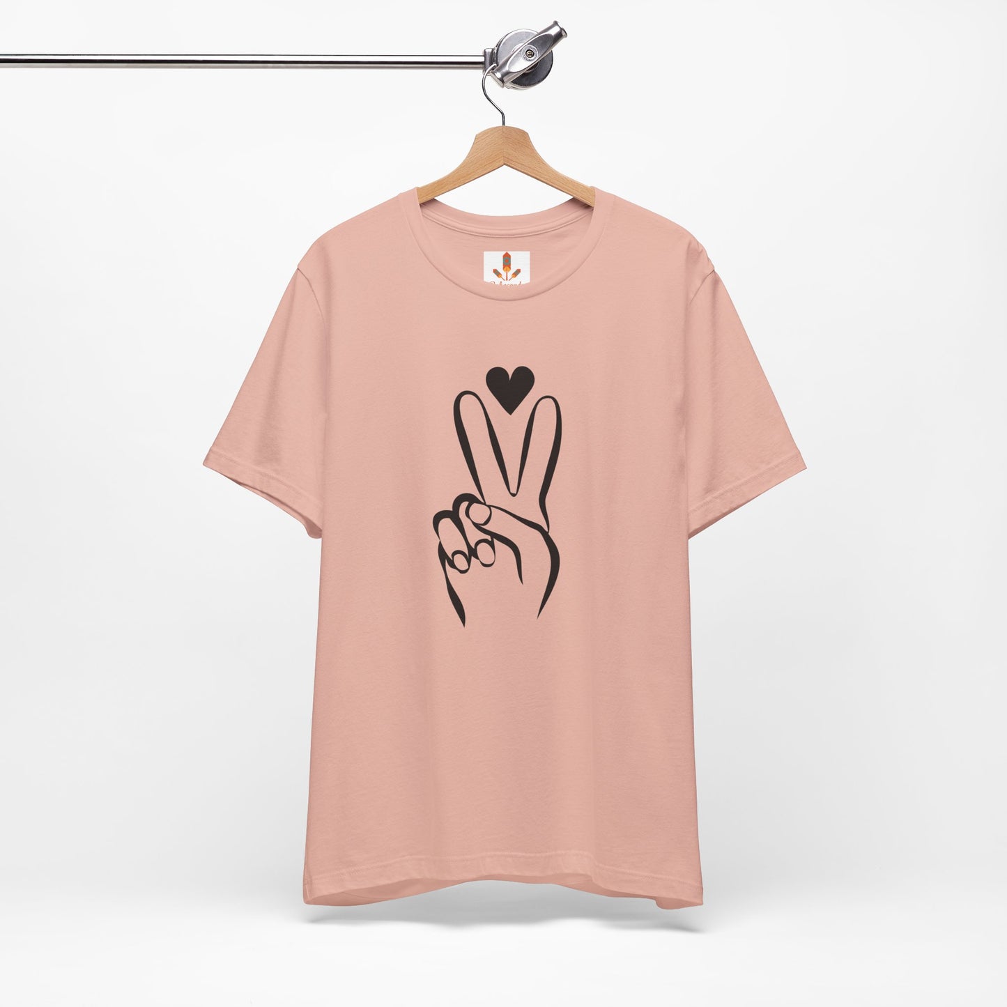 Peace Hand Sign with Heart T-shirt