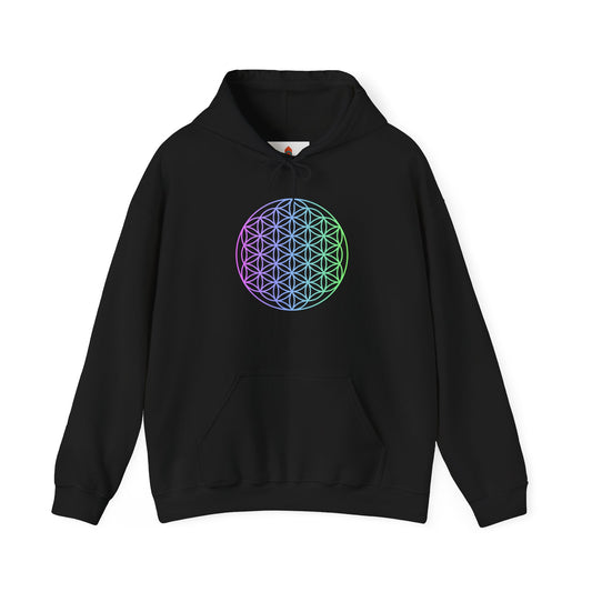 Blue and Green Flower of Life Hoodie