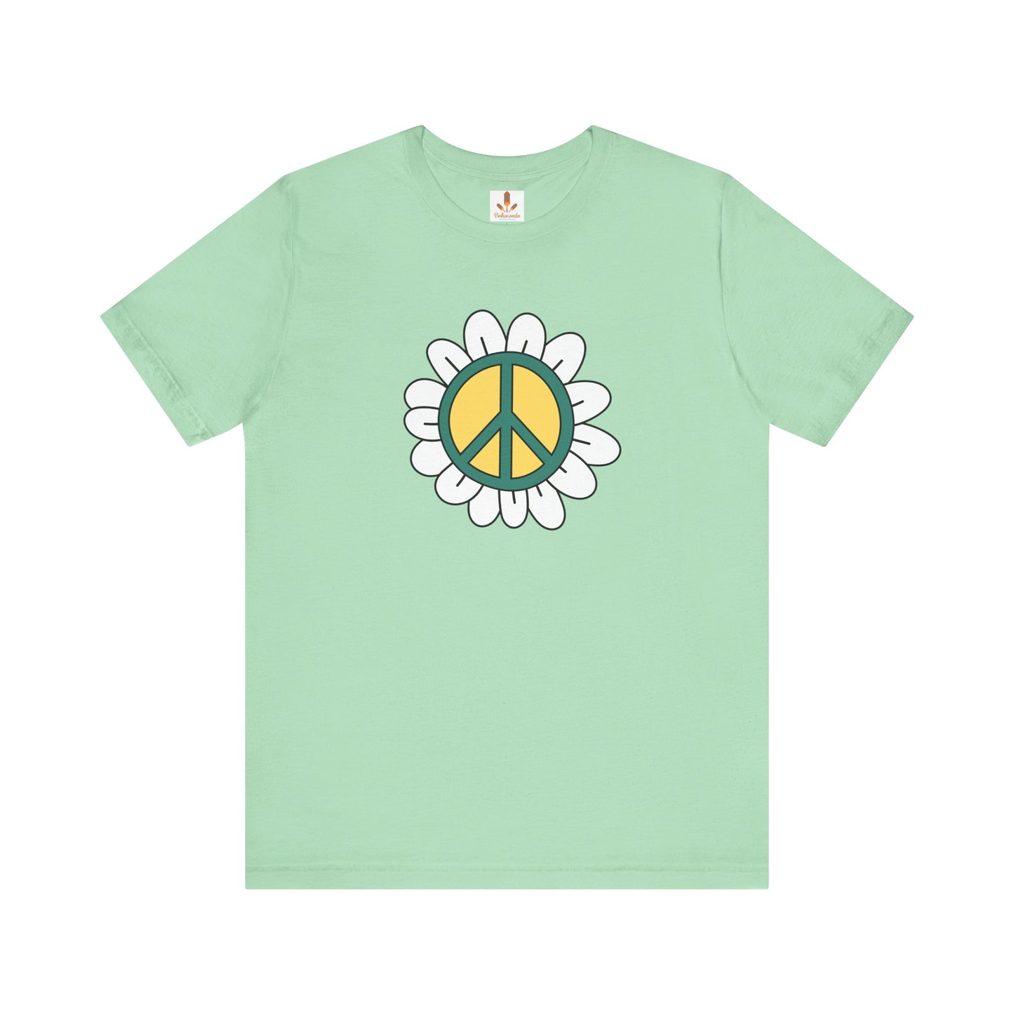 Peace Sign in White Flower T-shirt