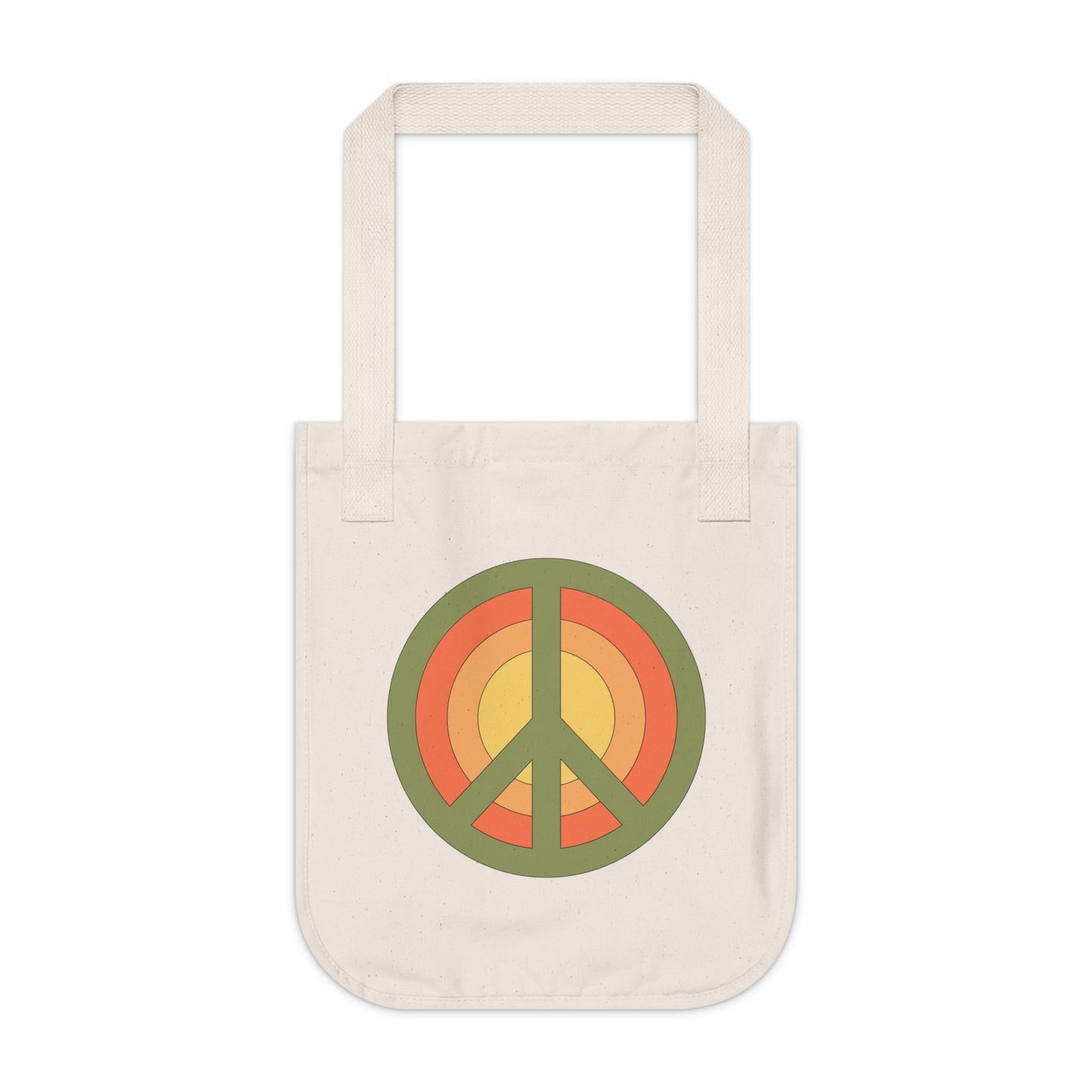 Retro Peace Sign Design Organic Canvas Tote Bag