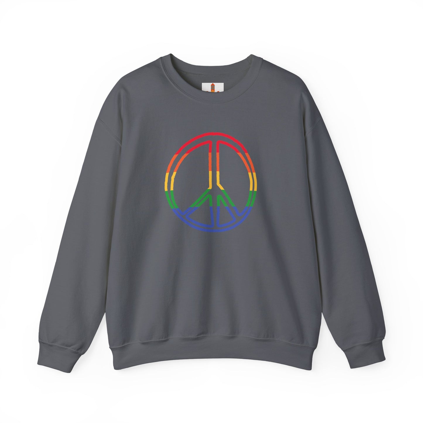 Drawing of Rainbow Peace Sign Sweatshirt