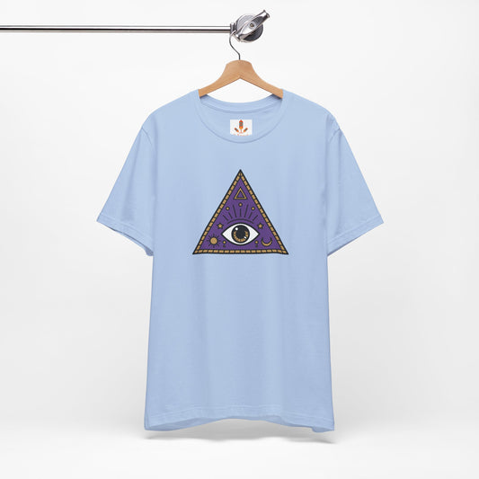 White Evil Eye and Pyramid T-shirt