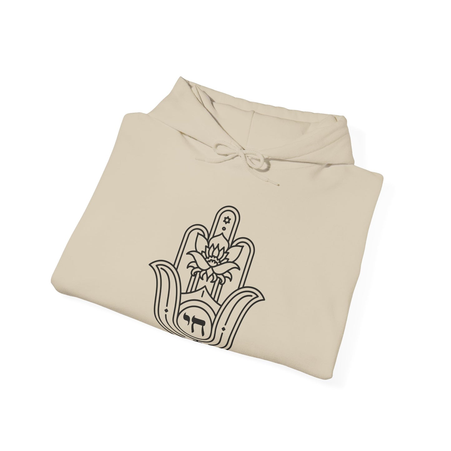 Hamsa Hand with Lotus Design Hoodie