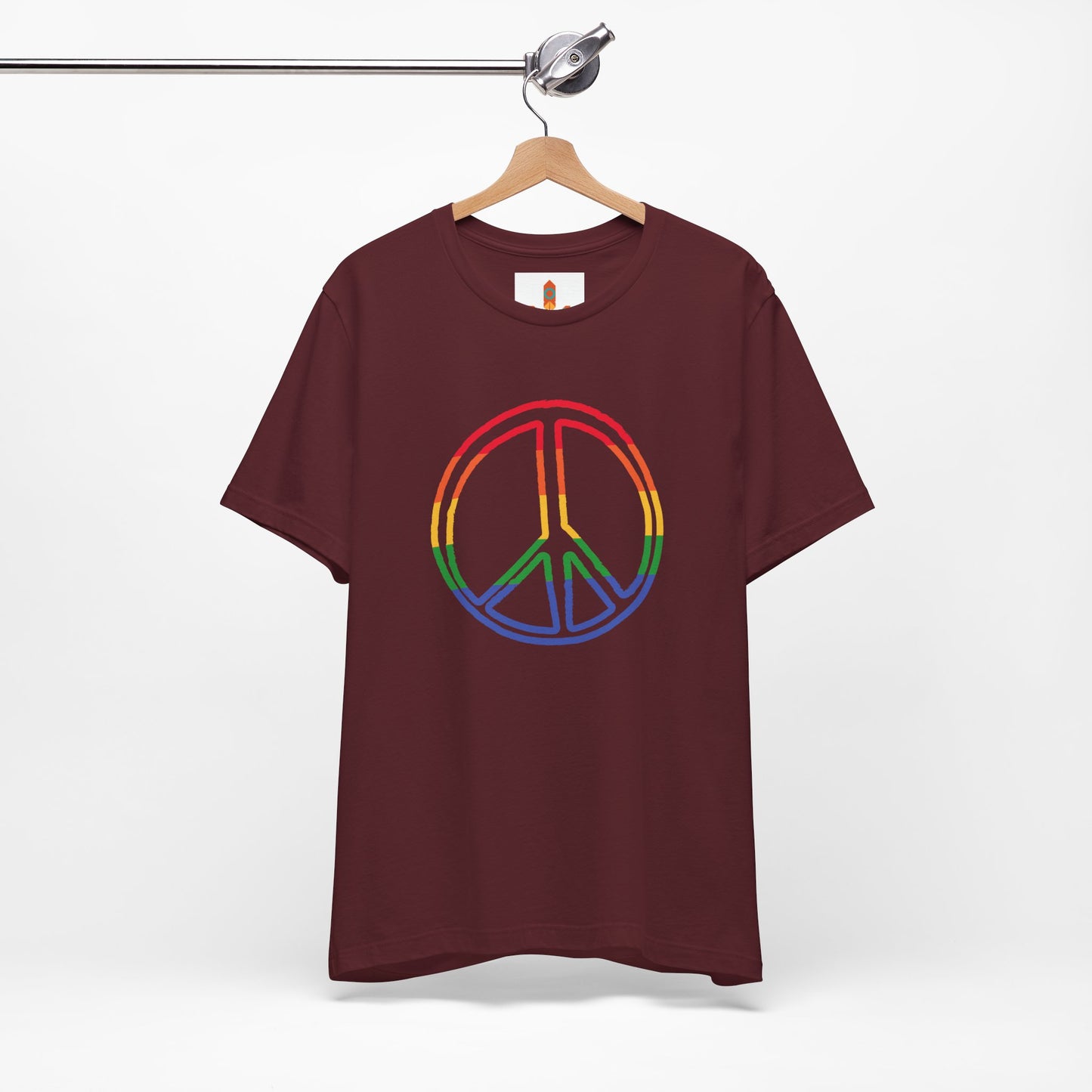 Drawing of Rainbow Peace Sign T-shirt