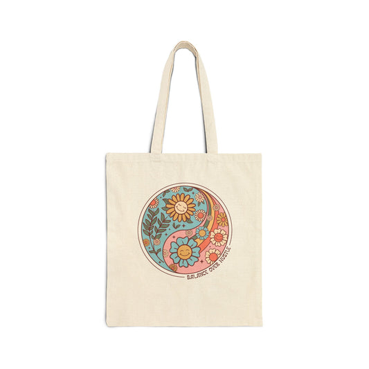 Boho Yin Yang Cotton Tote Bag