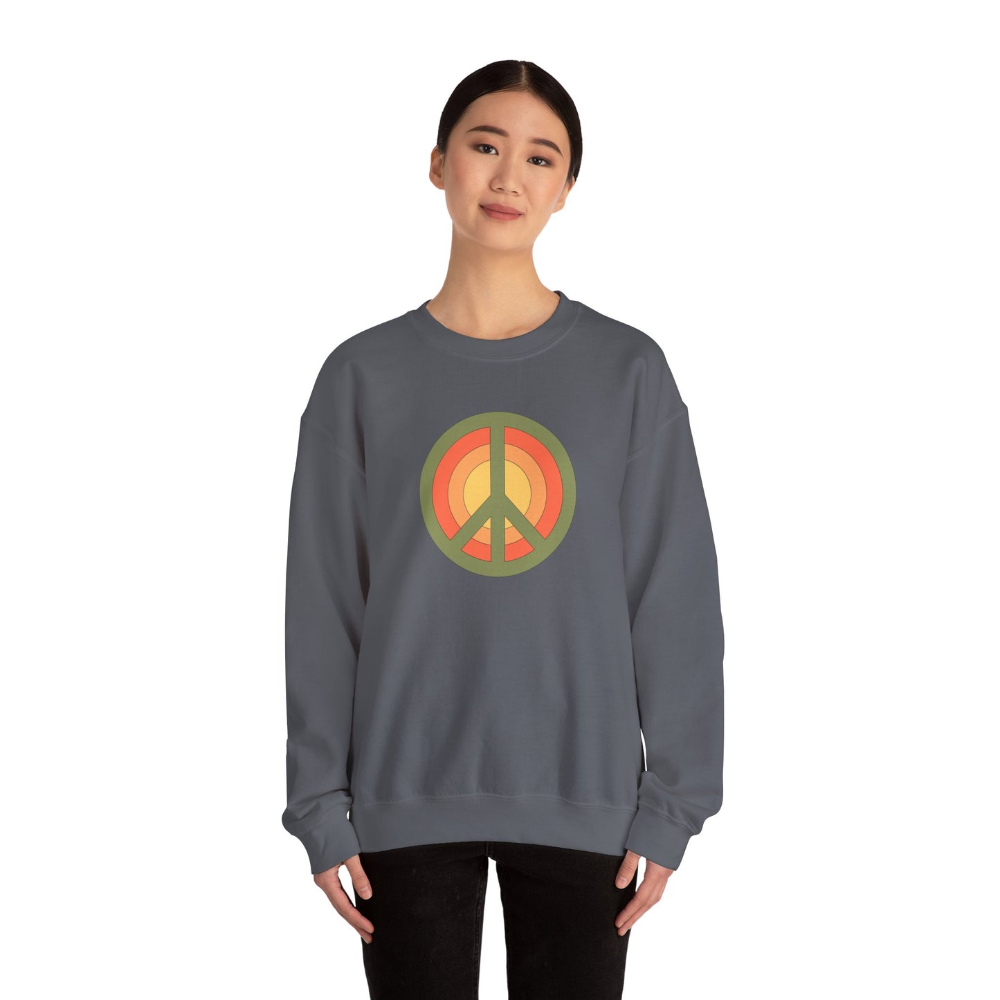 Retro Peace Sign Design Sweatshirt